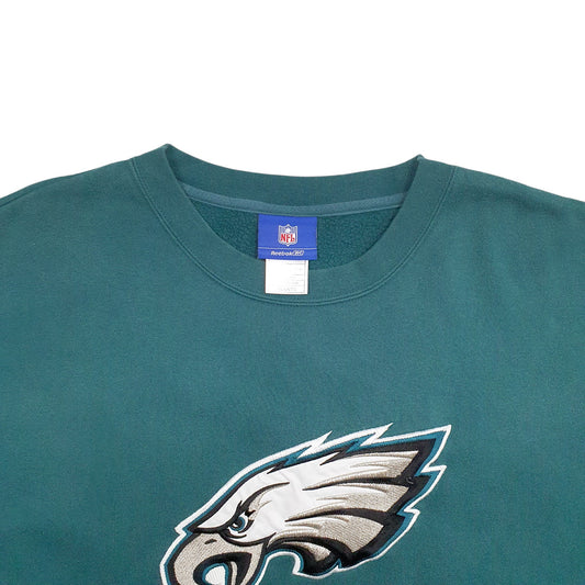Mens Green Reebok Philadelphia Eagles NFL Football Crewneck Jumper