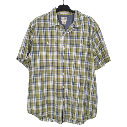 Mens Green L.L.Bean Short Sleeve Shirt