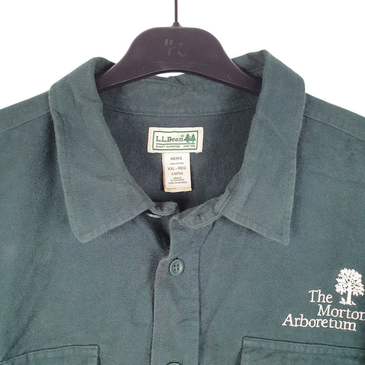 Mens Green L.L.Bean Tall Chamois Overshirt Shacket Morton Arboretum Long Sleeve Shirt