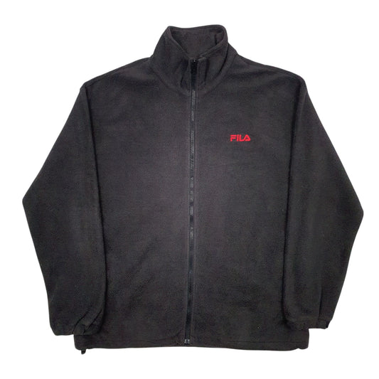 Mens Black Fila Full Zip Jumper