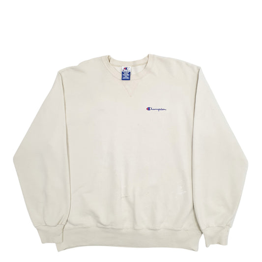 Mens Cream Champion Crewneck Jumper