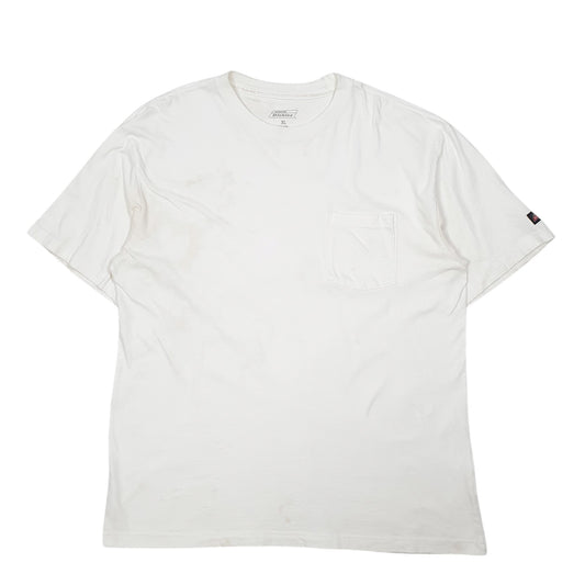 Mens White Dickies Pocket Workwear Short Sleeve T Shirt