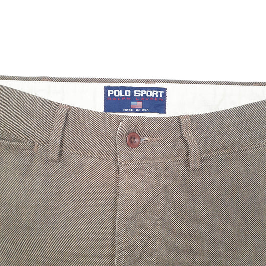 Mens Brown Polo Ralph Lauren Vintage Made In USA Sport Chino Trousers