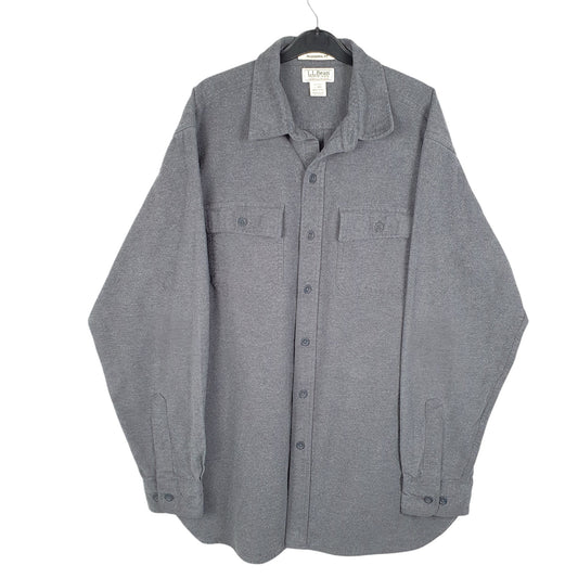 Mens Grey L.L.Bean Chamois Overshirt Shacket Long Sleeve Shirt