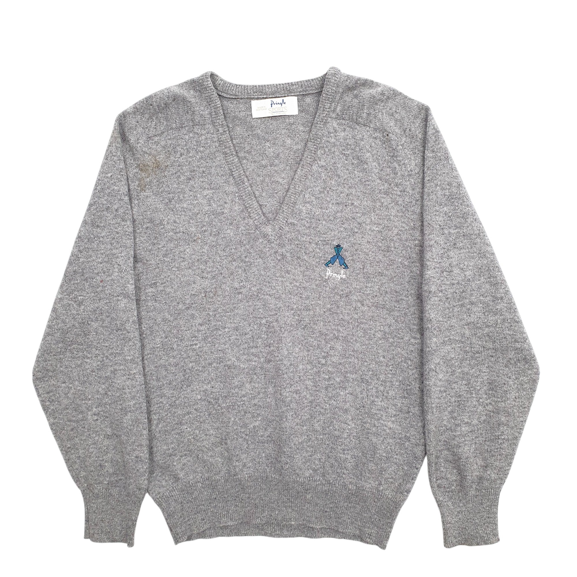 Womens Pringle Grey V Neck Jumper M – Bundl Clothing