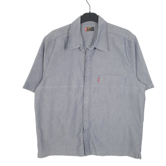 Mens Blue Levis Sta Prest Work Short Sleeve Shirt