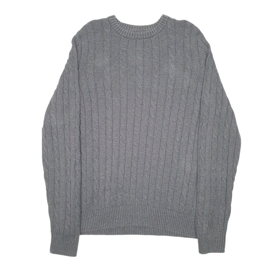 Mens Grey Croft & Barrow Cable Knit Crewneck Jumper