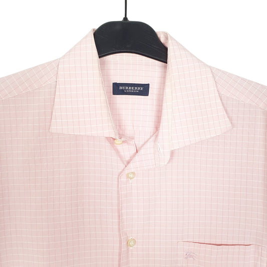 Mens Pink Burberry London Short Sleeve Shirt