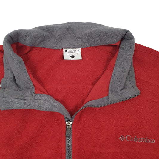 Mens Red Columbia Omni-Shield Quarter Zip Jumper