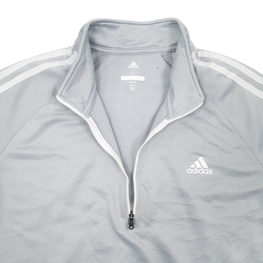 Mens Grey Adidas Golf Quarter Zip Jumper