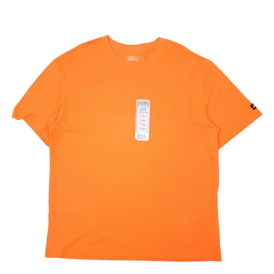 Mens Orange Dickies Pocket Workwear Cool & Dry Short Sleeve T Shirt