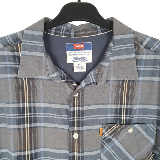 Mens Grey Levis Vintage 90s Orange Tab Long Sleeve Shirt