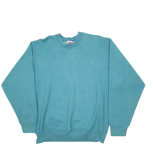 Mens Green Fruit Of The Loom Crewneck Jumper