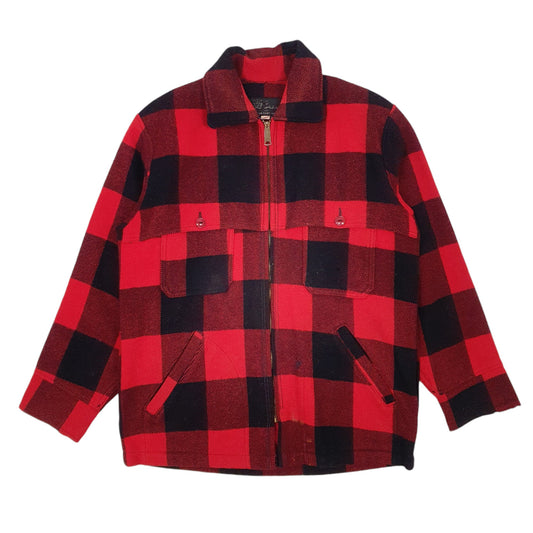 Mens Red L L Bean Vintage 50s 60s Mackinaw Cruiser Hunting Coat