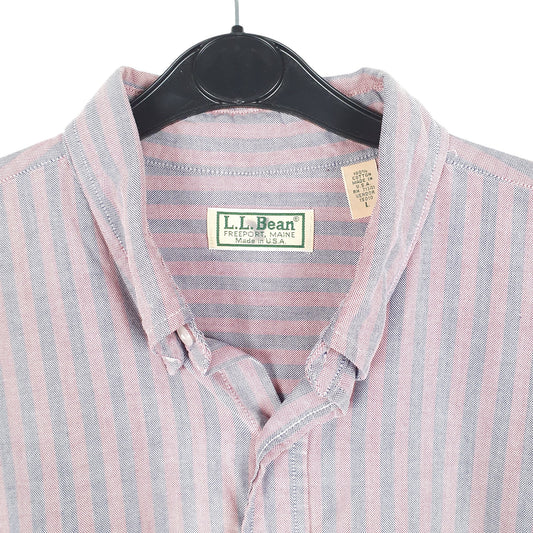 Mens Pink L.L.Bean Vintage Made In USA Oxford Long Sleeve Shirt