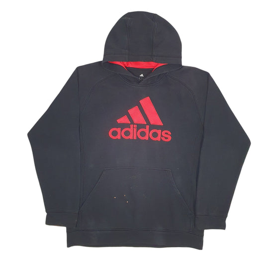 Mens Black Adidas Spellout Hoodie Jumper