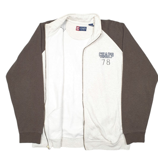 Mens Cream Chaps Raglan Sweater Full Zip Jumper