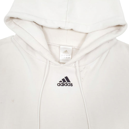 Mens White Adidas Hoodie Jumper