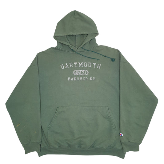 Mens Green Champion Dartmouth Spellout Hoodie Jumper