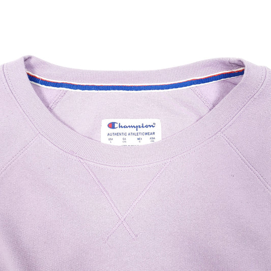 Womens Lilac Champion Raglan Script Crewneck Jumper
