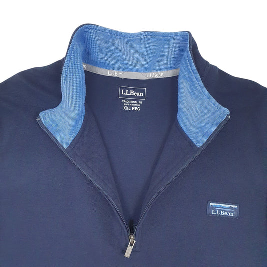 Mens Navy L.L. Bean Quarter Zip Jumper