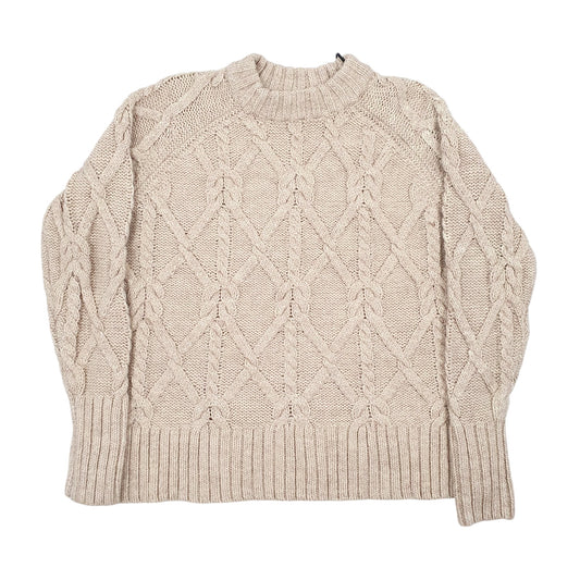 Mens Beige H&M Cable Knitwear Crewneck Jumper