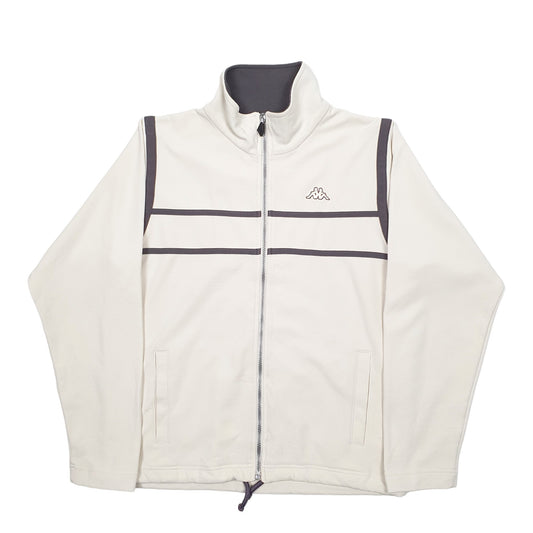 Mens Cream Kappa Full Zip Jumper
