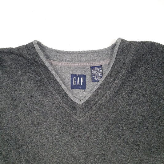 Mens Grey GAP Vintage 1990s Made In USA V Neck Jumper