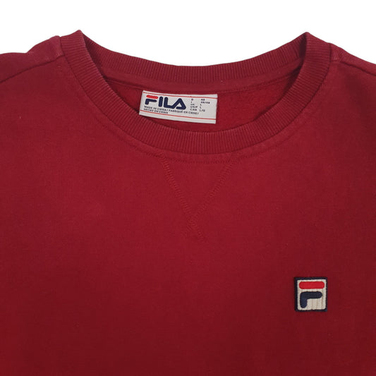 Womens Red Fila Crewneck Jumper