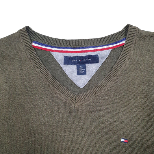 Mens Khaki Tommy Hilfiger Crewneck Jumper