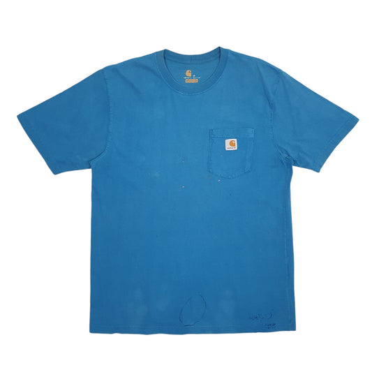 Mens Blue Carhartt Original Fit Short Sleeve T Shirt