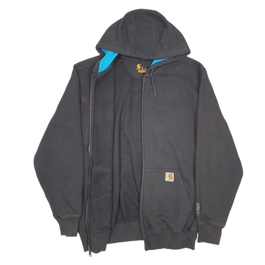 Mens Black Carhartt Workwear Hoodie Full Zip Jumper