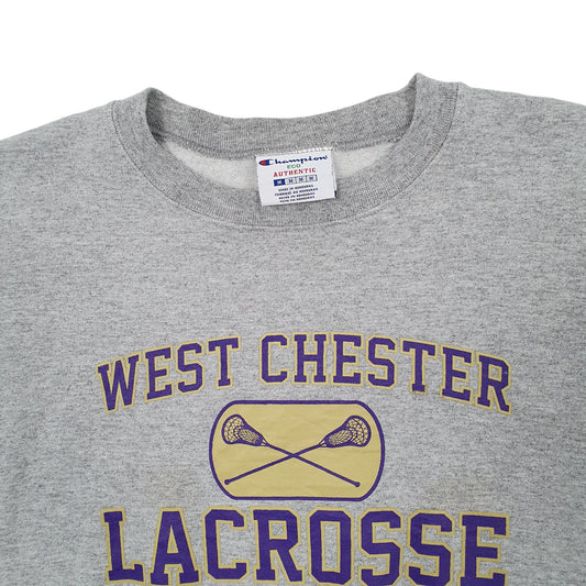 Mens Grey Champion West Chester Lacrosse Crewneck Jumper