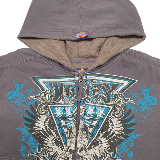 Mens Grey Dickies Spellout Full Zip Jumper