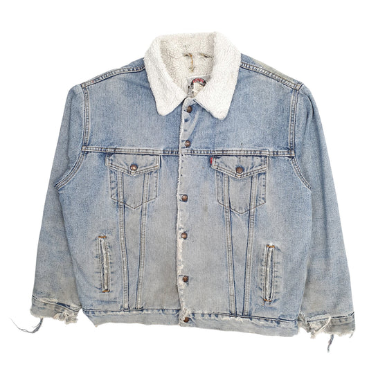 Mens Blue Levis Vintage 90s Sherpa Coat