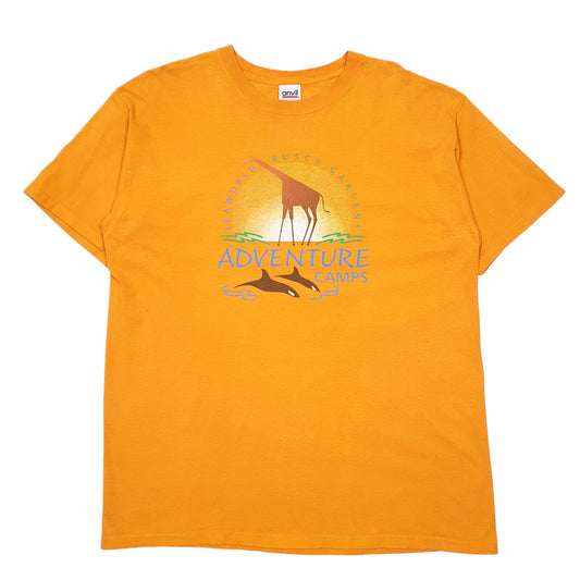 Mens Orange Anvil Vintage Seaworld Busch Gardens Short Sleeve T Shirt
