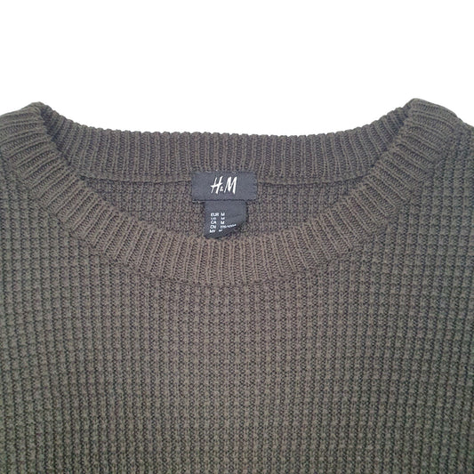 Mens Green H&M Knit Crewneck Jumper