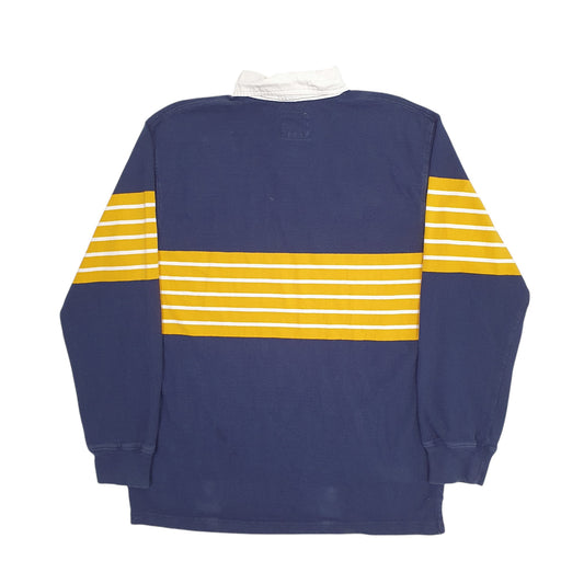 Mens Navy American Eagle Vintage Rugby Long Sleeve Polo Shirt