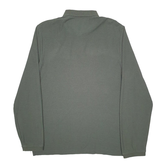 Mens Green Farah1920 Long Sleeve Polo Shirt