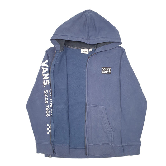 Womens Navy Vans Hoodie Off The Wall Skateboarding Bmx Full Zip Jumper