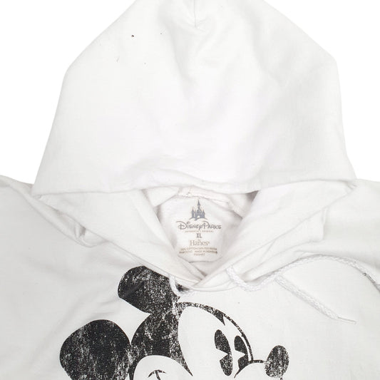 Mens White Disney Mickey Mouse Hoodie Jumper