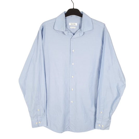 Mens Blue Calvin Klein Long Sleeve Shirt
