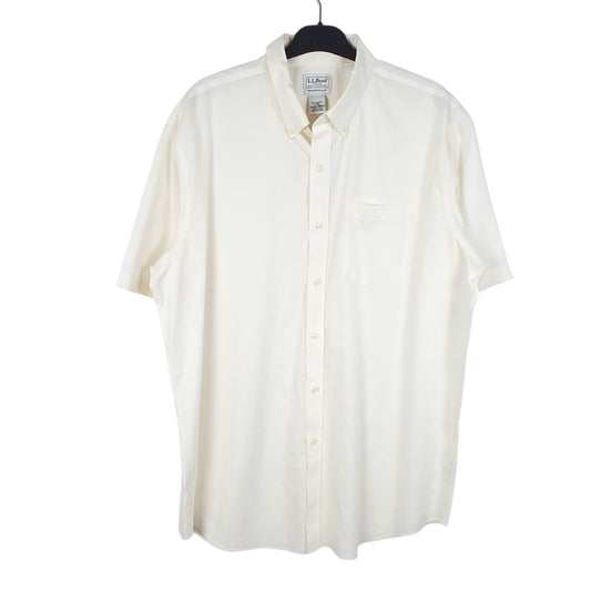 Mens Cream L.L.Bean Short Sleeve Shirt