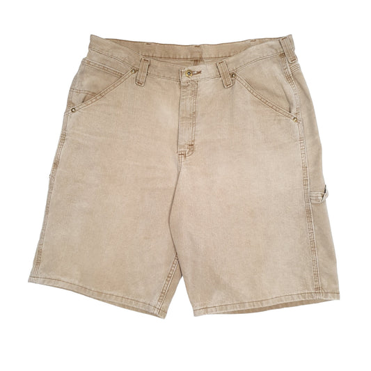 Mens Beige Lee Dungaree Jorts Vintage 1990s Carpenter Shorts