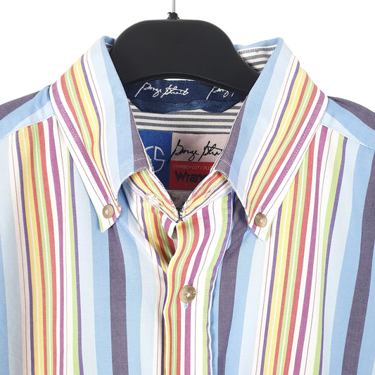 Mens Blue Wrangler Cowboy Collection Short Sleeve Shirt