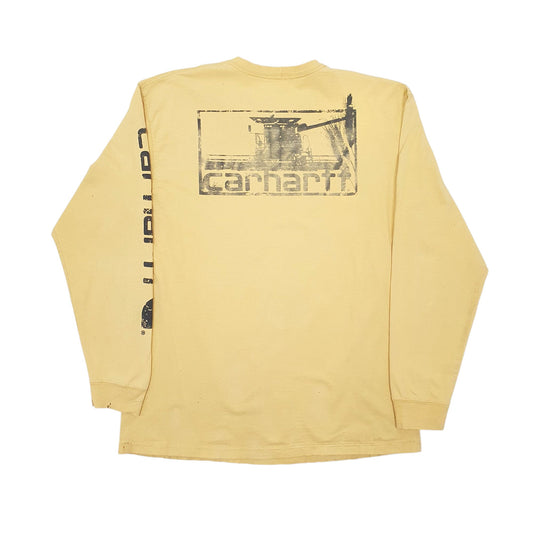 Mens Yellow Carhartt Long Sleeve T Shirt