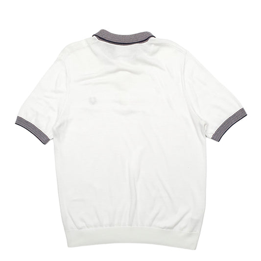 Mens White Fred Perry Short Sleeve Polo Shirt