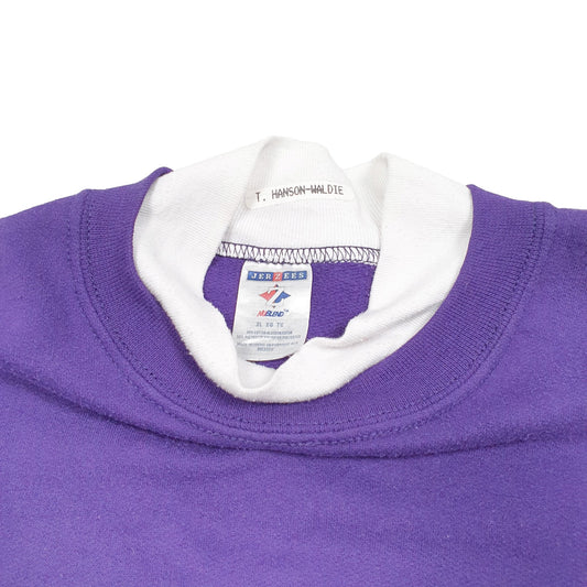 Mens Purple Jerzees Vintage Festive Snowmen Let It Snow Christmas Crewneck Jumper