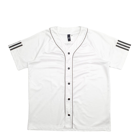 Mens White Adidas Baseball Jersey Backprint Short Sleeve T Shirt