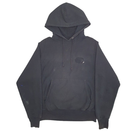 Mens Black Champion Reverse Weave Hoodie Jumper